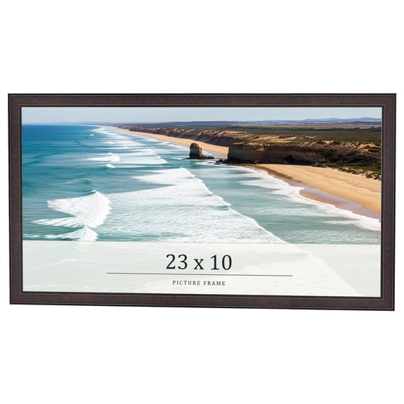 23x10 Rustic Brown Real Wood Picture Frame Width 0.75 inches | Interior Frame Depth 0.5 inches |