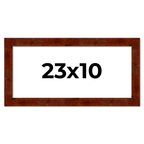 23x10 Walnut Brown Veneer Real Wood Picture Frame Width 1.75 inches | Interior Frame Depth 0.5