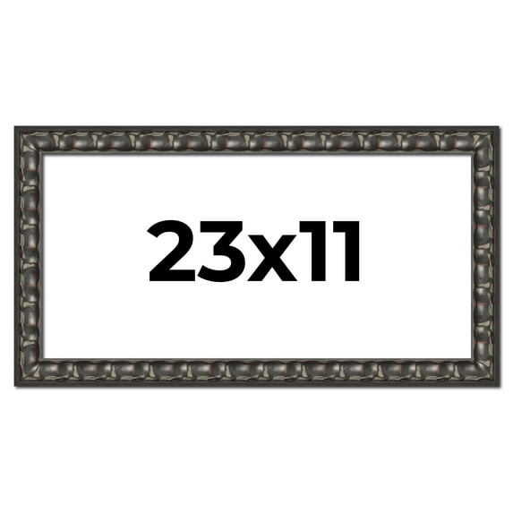 23x11 Frame Black-Brown Medieval Solid Wood Picture Frame | 1.5 Inch Moulding Width | Gotham