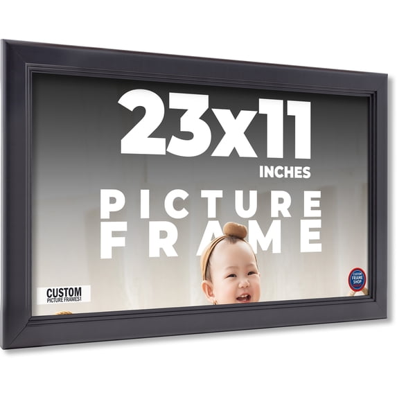 23x11 Frame Black Passaggi Solid Wood Picture Frame Width 1.5 Inches | Interior Depth 0.5 Inches |