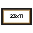 thumbnail image 1 of 23x11 Frame Gold Real Wood Picture Frame Width 2.25 Inches | Interior Frame Depth 0.5 Inches |, 1 of 8