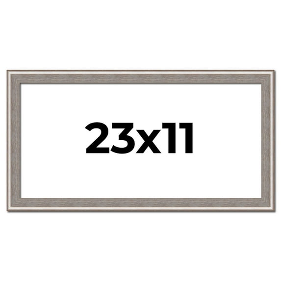 23x11 Frame Grey Real Wood Picture Frame Width 1.25 inches | Interior Frame Depth 0.5 inches | Hans
