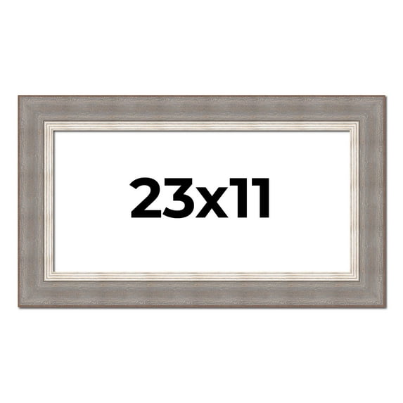 23x11 Frame Grey Real Wood Picture Frame Width 2.75 Inches | Interior Frame Depth 0.5 Inches |