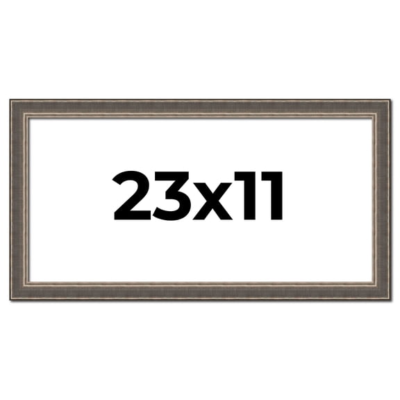 23x11 Frame Silver Real Wood Picture Frame Width 1.25 Inches | Interior Frame Depth 0.5 Inches |