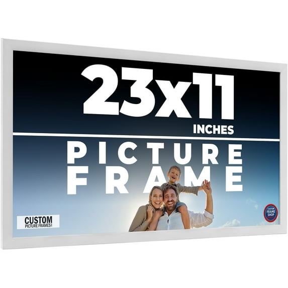23x11 Frame White Solid Wood Picture Frame Includes UV Acrylic Shatter Guard Front, Acid Free Foam