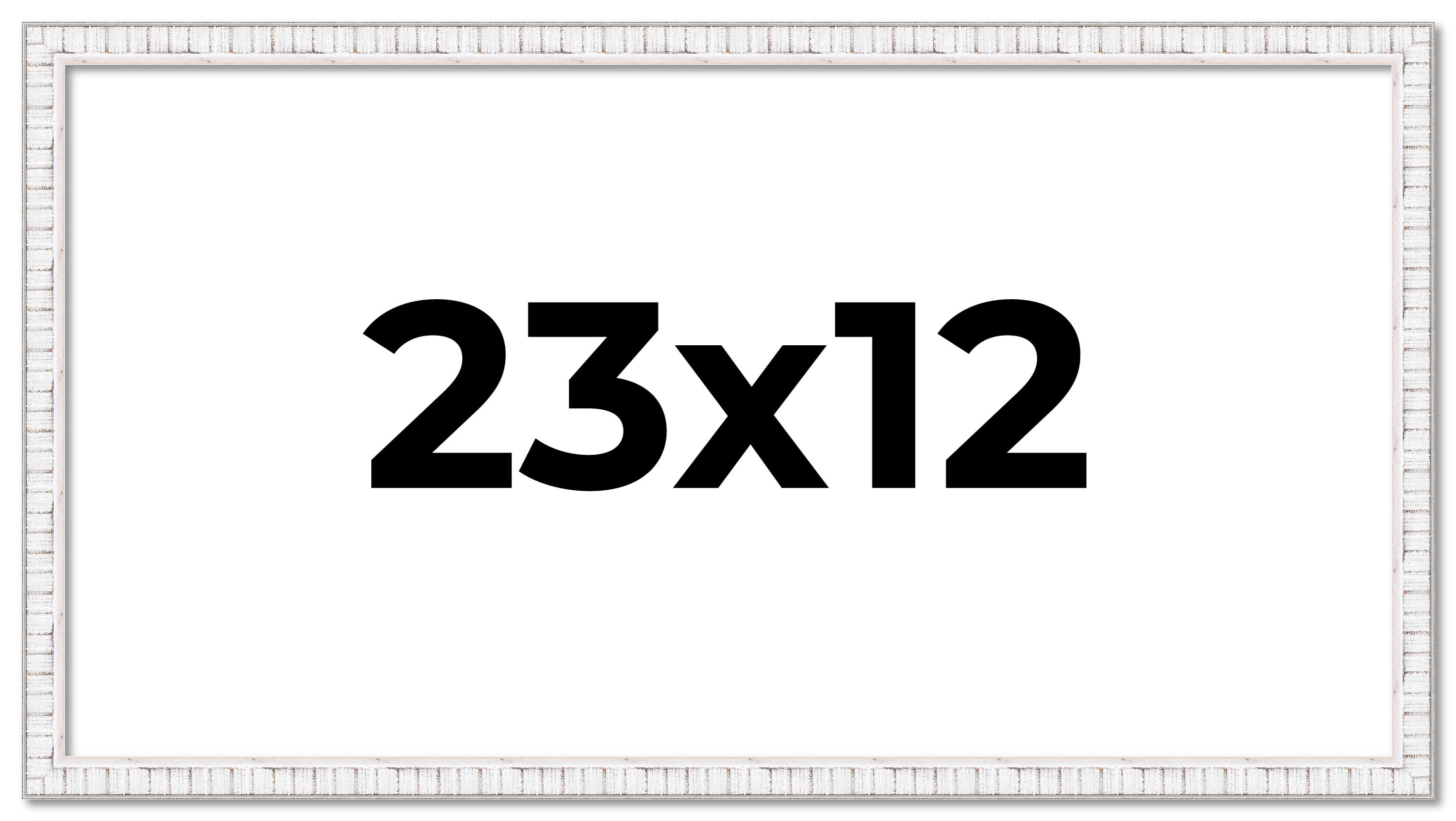 23x12 Frame White Scuffed Rustic Solid Wood Picture Frame | 0.75 Inch ...