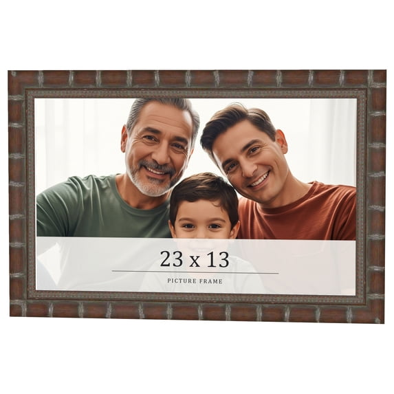 23x13 Dark Brown Bamboo Real Wood Picture Frame Width 1.5 inches | Interior Frame Depth 0.5 inches