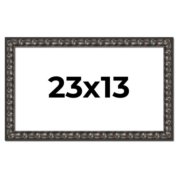 23x13 Frame Black-Brown Medieval Solid Wood Picture Frame | 1.5 Inch Moulding Width | Gotham