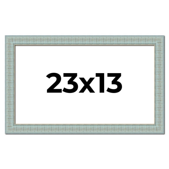 23x13 Frame Blue Teal Distressed Solid Wood Picture Frame | 1.625 Inch Moulding Width | Sonoma Blue