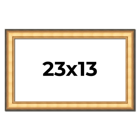 23x13 Frame Gold Plein Aire Solid Wood Picture Frame Width 2 Inches | Interior Frame Depth 0.5