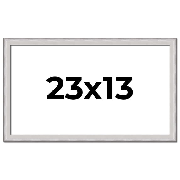 23x13 Frame Silver Inner Slope Bevel Picture Frame | 1 Inch Moulding Width | 0.75 Inch Rabbet Depth