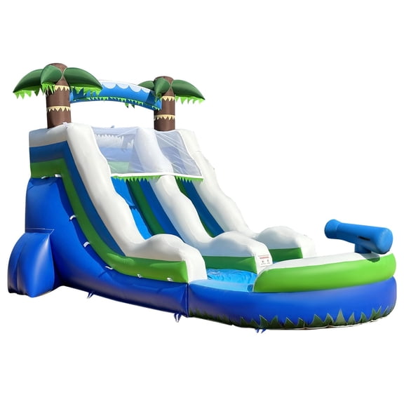 23x13x9Ft Inflatable Water Slide with Detachable Slide Climbing Ladder and Pool, Giant Wet Dry Use Commercial Grade PVC Inflatable for Birthday Party Rental Gift(with 950W Blower)