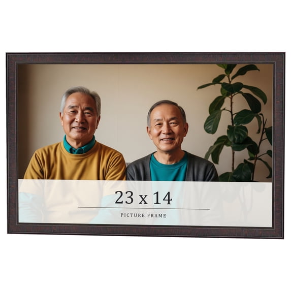 23x14 Rustic Brown Real Wood Picture Frame Width 0.75 inches | Interior Frame Depth 0.5 inches |