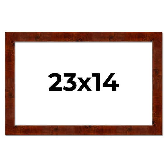 23x14 Walnut Brown Veneer Real Wood Picture Frame Width 1.75 inches | Interior Frame Depth 0.5