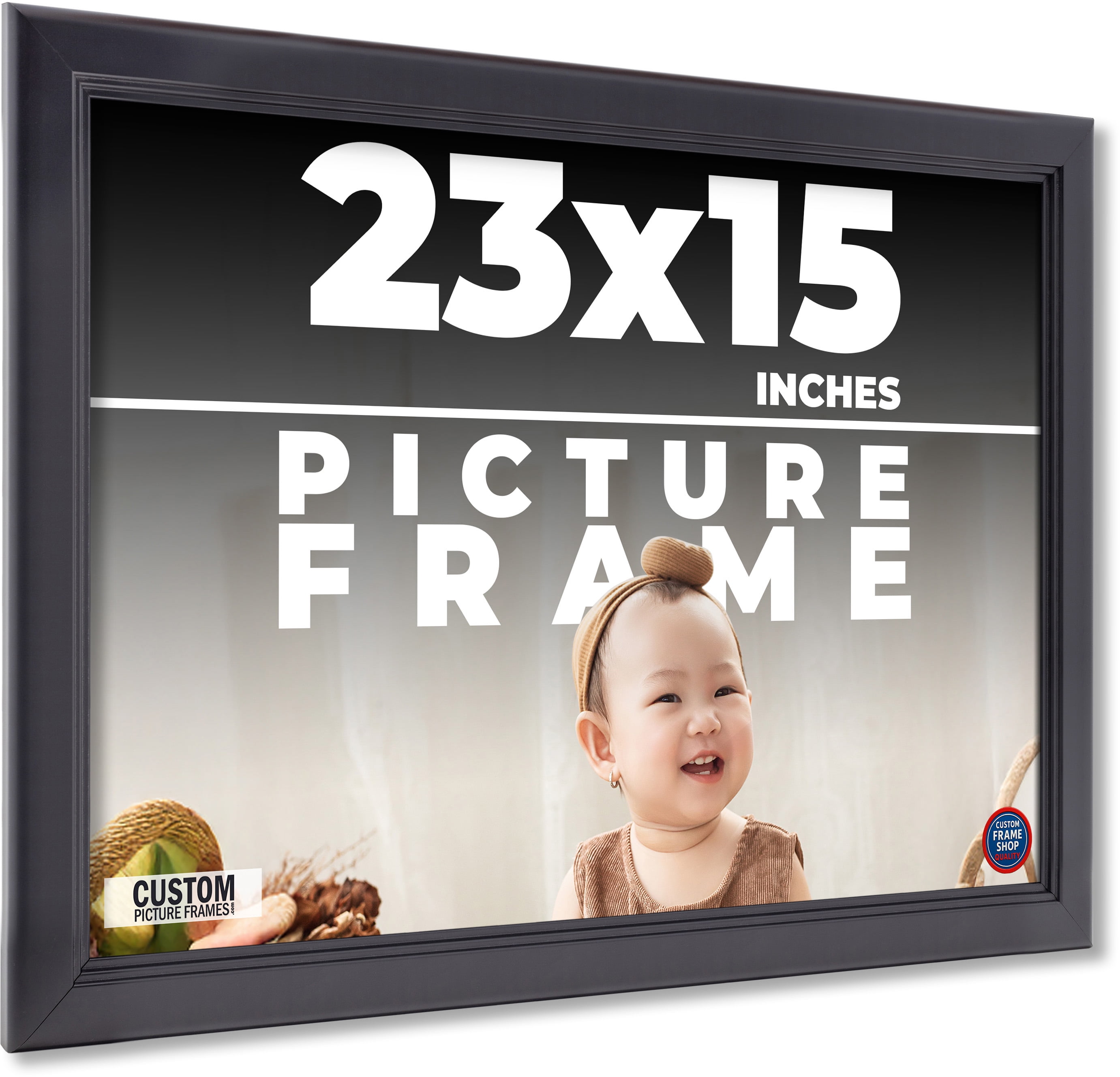 23x15 Frame Black Real Wood Picture Frame Width 0.75 inches