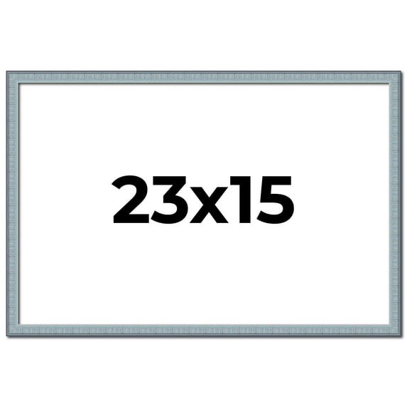 23x15 Frame Blue Scuffed Farm Board Solid Wood Picture Frame Width 0.75 Inches | Interior Depth 0.5