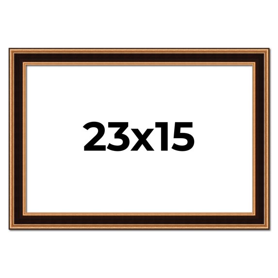 23x15 Frame Gold Brown Plein Air Vintage Solid Wood Picture Frame | 1.75 Inches Moulding Width |