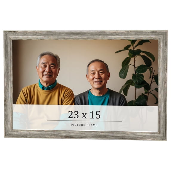 23x15 Frame Grey Solid Wood Picture Frame Width 1 Inches | Interior Frame Depth 0.5 Inches |