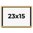 thumbnail image 1 of 23x15 Shadow Box Frame Gold | 1.375 Inches Deep Real Wood Contemporary Shadowbox Display Frame | UV, 1 of 7
