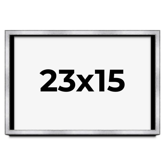 23x15 Shadow Box Frame Silver | 1.375 Inches Deep Real Wood Contemporary Shadowbox Display Frame |