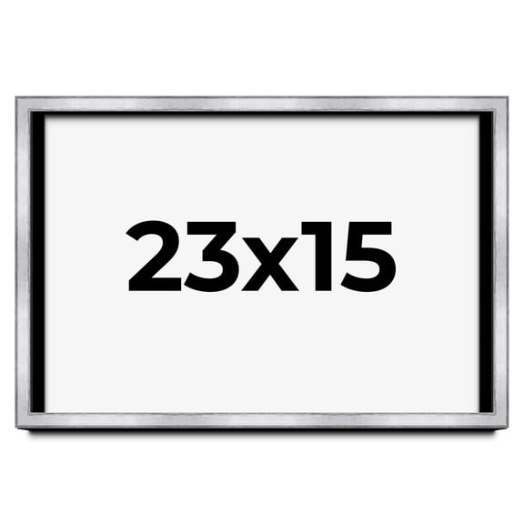 23x15 Shadow Box Frame Silver | 1.375 Inches Deep Real Wood Contemporary Shadowbox Display Frame |