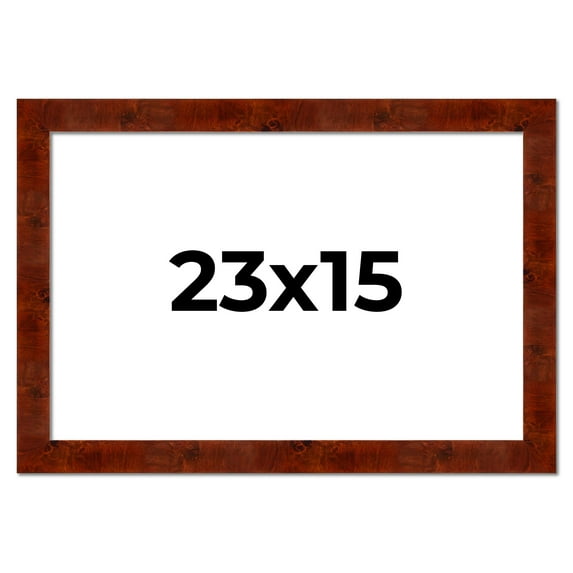 23x15 Walnut Brown Veneer Real Wood Picture Frame Width 1.75 inches | Interior Frame Depth 0.5