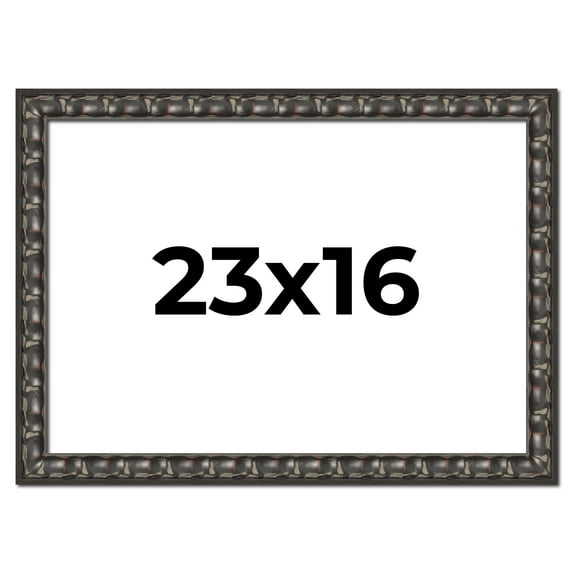 23x16 Frame Black-Brown Medieval Solid Wood Picture Frame | 1.5 Inch Moulding Width | Gotham