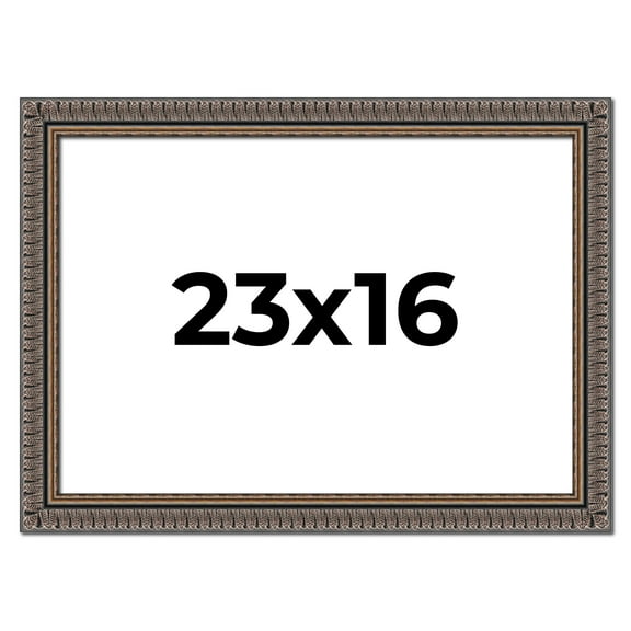 23x16 Frame Black Feather Payton Ornate Solid Wood Picture Frame Width 1.75 Inches | Interior Depth