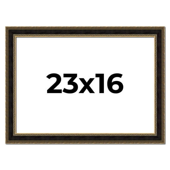 23x16 Frame Gold Antique Vintage Sold Wood Picture Frame | 1.75 Inch Moulding Width | Interior