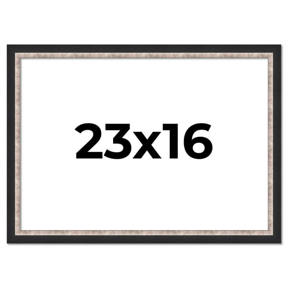 23x16 Frame Silver Real Wood Picture Frame Width 1.25 Inches | Interior Frame Depth 0.75 Inches |