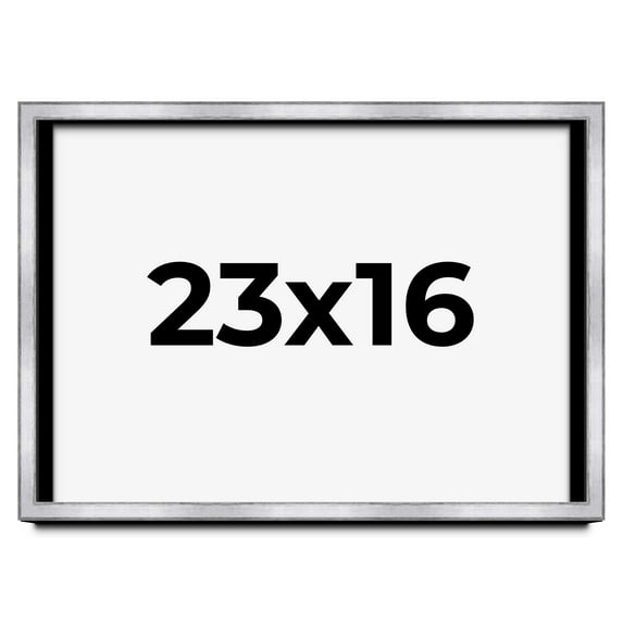23x16 Shadow Box Frame Silver | 1.375 Inches Deep Real Wood Contemporary Shadowbox Display Frame |