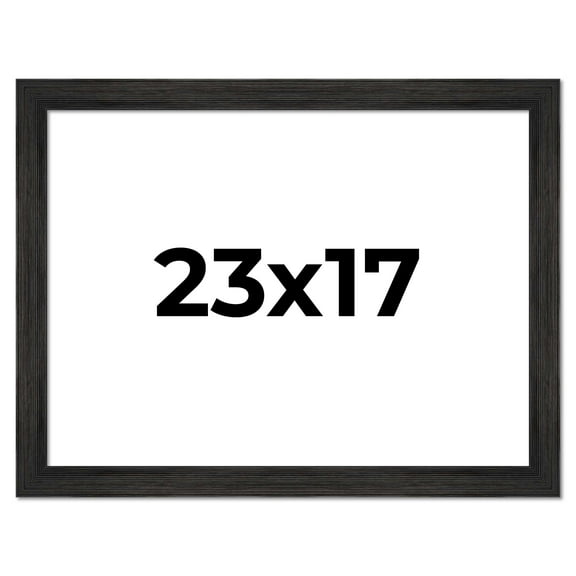 23x17 Frame Black Rustic Barnwood Solid Wood Picture Frame | 1.5 Inch Moulding Width | Includes UV