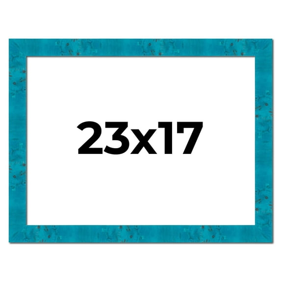 23x17 Frame Blue Teal Burl Wood Picture Frame | 1.75 Inch Moulding Width | Interior Frame Depth 0.5