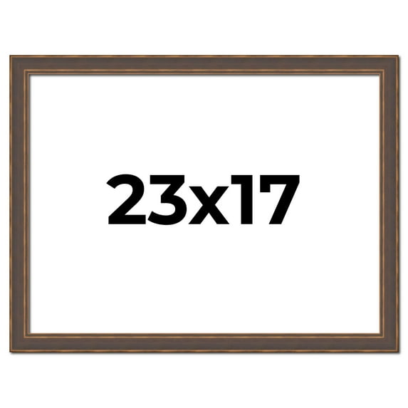 23x17 Frame Golden Caramel Solid Wood Bronze Picture Frame | 1.25 Inch Moulding Width | 0.5 Inch