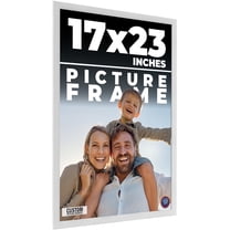 23x17 White Wood Picture Frame - UV Acrylic, Foam Board Backing, Hanging Hardware