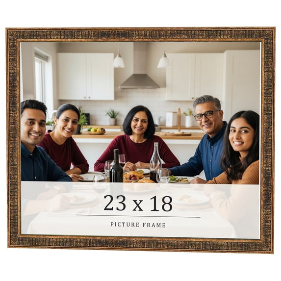 23x18 Frame Gold Kingsley Distressed Solid Wood Picture Frame Width 0.75 Inches | Interior Frame