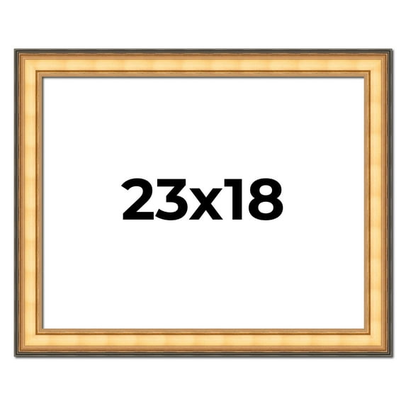 23x18 Frame Gold Plein Aire Solid Wood Picture Frame Width 2 Inches | Interior Frame Depth 0.5