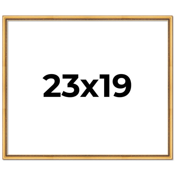 23x19 Frame Beaded Gold Solid Wood Picture Frame | 0.75 Inches Moulding Width | Liscio Oro