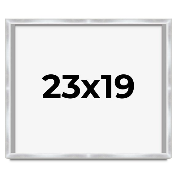 23x19 Frame Silver Whitewashed Wood Grain Solid Wood Shadow Box | 0.75 Inch Moulding Width | 0.75