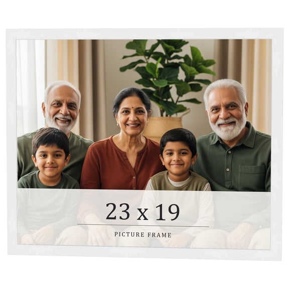 23x19 Frame White Real Wood Picture Frame Width 0.75 inches | Interior Frame Depth 0.5 inches |