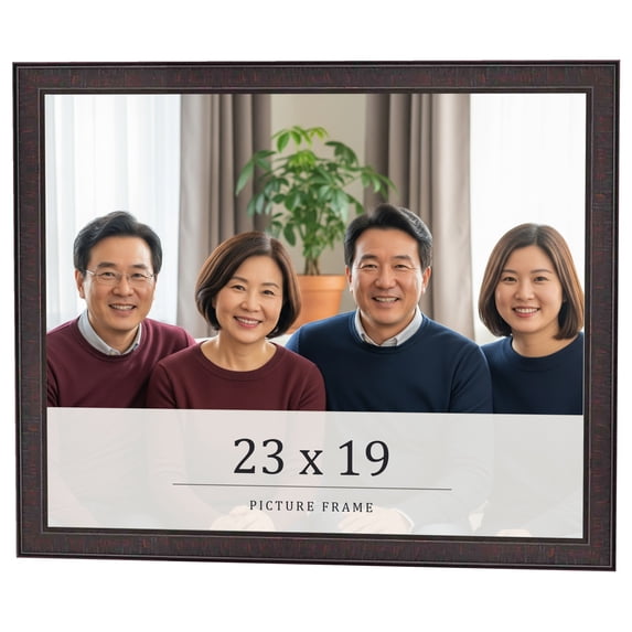 23x19 Rustic Brown Real Wood Picture Frame Width 0.75 inches | Interior Frame Depth 0.5 inches |