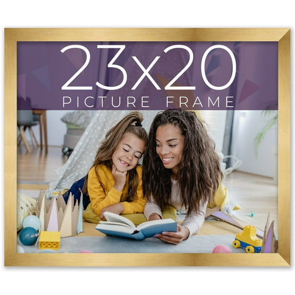 23x20 Frame Gold Bronze Solid Wood Picture Frame Width 0.75 Inches | Interior Frame Depth 0.5