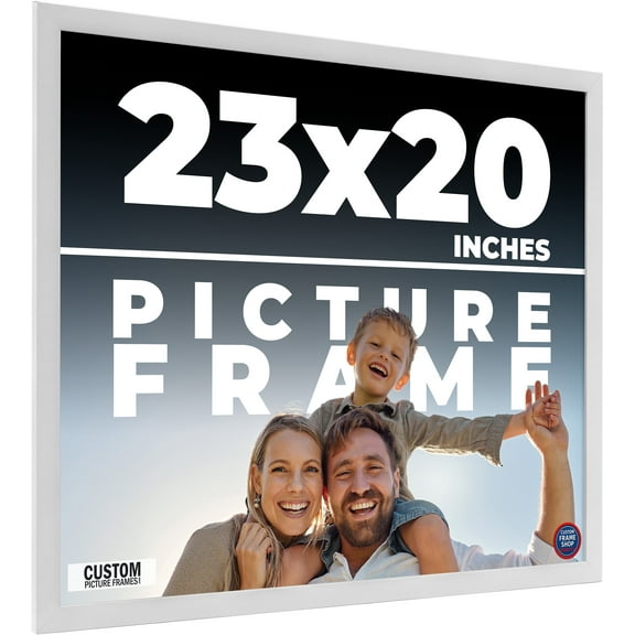 23x20 Frame White Solid Wood Picture Frame Includes UV Acrylic Shatter Guard Front, Acid Free Foam