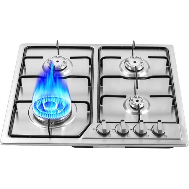 23x20 Inch Built in Gas Cooktop 4 Burners Stainless Steel Stove with NG