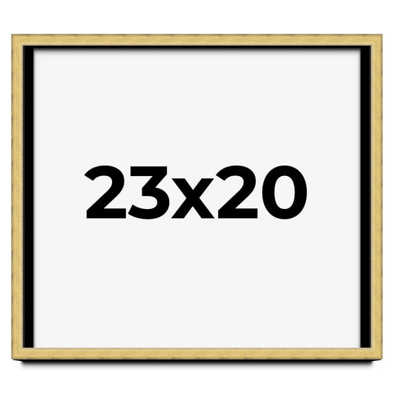 23x20 Shadow Box Frame Gold | 1.375 Inches Deep Real Wood Contemporary Shadowbox Display Frame | UV