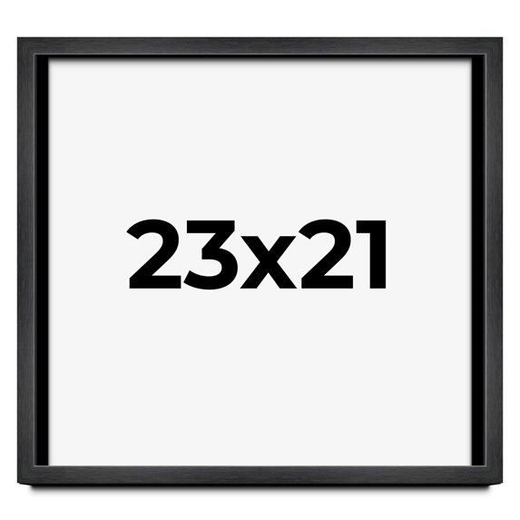 23x21 Frame Black Charcoal Grey Wood Textured Picture Frame | 0.75 Inch Moulding Width | Gunmetal