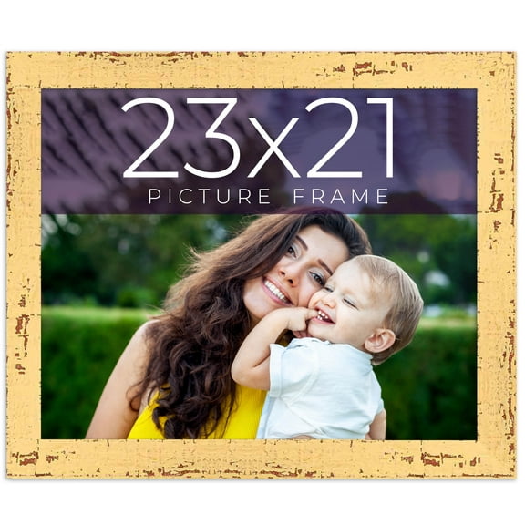 23x21 Frame Yellow Real Wood Picture Frame Width 1.25 inches | Interior Frame Depth 0.5 inches |