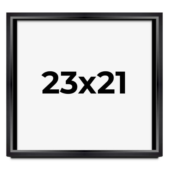 23x21 Shadow Box Frame Black | 1.25 inches Deep Real Wood Contemporary Shadowbox Display Frame | UV