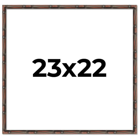 23x22 Frame Brown Bamboo with Dark Coffee/Walnut Finish | Solid Wood Picture Frame Width 0.75