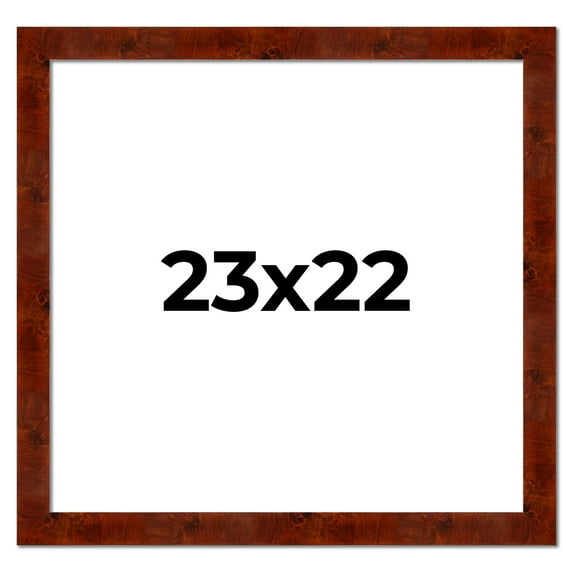 23x22 Walnut Brown Veneer Real Wood Picture Frame Width 1.75 inches | Interior Frame Depth 0.5